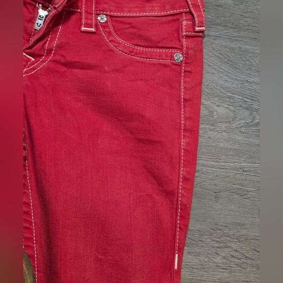 True Religion Red Skinny Jeans Womans Sz 29 Stretch Low Rise - Picture 14 of 14